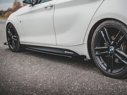 Maxton Design Gloss Black Side Skirt Extensions / Side Blades for BMW 1 Series F20 5-Door 2011-2019 M Sport/M Pack M135i M140i - Rocker Panel Sill Splitters, M Performance Style