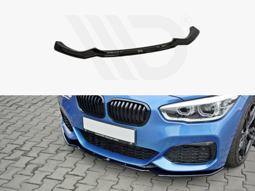 Maxton Design Gloss Black Front Splitter V.1 BMW 1 F20/F21 M-Power Facelift (2015-2019)