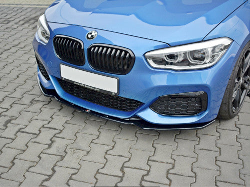 Maxton Design Gloss Black Front Splitter V.1 BMW 1 F20/F21 M-Power Facelift (2015-2019)
