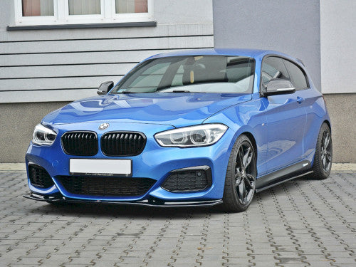 Maxton Design V3 Gloss Black Front Lip Splitter for BMW 1 Series F20 F21 LCI Facelift (2015-2019) M Sport – Front Bumper Chin Spoiler/Aero Blade Lip Fits M135i M140i