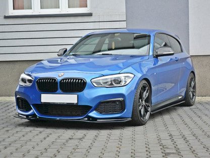 Maxton Design V3 Gloss Black Front Lip Splitter for BMW 1 Series F20 F21 LCI Facelift (2015-2019) M Sport – Front Bumper Chin Spoiler/Aero Blade Lip Fits M135i M140i