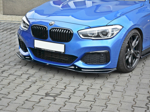 Maxton Design V3 Gloss Black Front Lip Splitter for BMW 1 Series F20 F21 LCI Facelift (2015-2019) M Sport – Front Bumper Chin Spoiler/Aero Blade Lip Fits M135i M140i