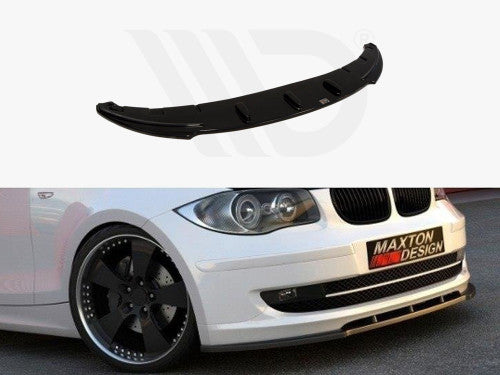 Maxton Design Gloss Piano Black Front Splitter Lip for BMW 1 Series E81 E87 2007-2011 Standard Bumper Non M Sport – Front Bumper Lip / Chin Spoiler / Front Apron Air Dam Lower Valance Bumper Extension