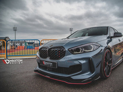 Maxton Design Front Bumper Canards / Dive Planes (Aero Winglets, Fins, Bumper Wings) for BMW 1 Series F40 2019+ M Sport / M‑Pack & M135i xDrive | 1er Corner Wings Bodykit Upgrade