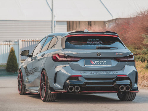 Maxton Design Gloss/Piano Black Rear Spoiler Lip, Roof Spoiler Add-On & Boot Tailgate Wing Cap for BMW 1 Series F40 M135i (2019+, incl xDrive) | Rear Wing Extension | ABS OEM Style | 3M Tape | M135i Only