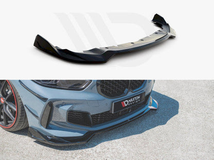 Maxton Design V.5 Gloss/Piano Black Front Splitter, Front Lip & Chin Spoiler for BMW 1 Series F40 M135i & M Sport (2019-on) - ABS Lower Bumper Valance/Front Apron, Front Bumper Extension, OEM Fit, Fitting Kit Included