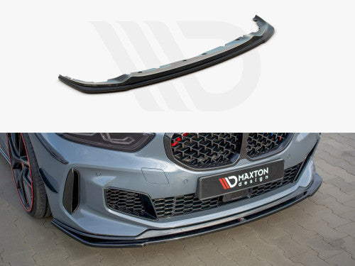 Maxton Design Gloss Black Front Lip Spoiler Splitter V1 for BMW 1 Series F40 (2019+) M135i xDrive & M Sport Bumper - ABS Front Bumper Lip/Chin Spoiler/Lower Valance Lip Extension Aero Body Kit Styling