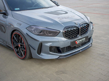 Maxton Design V.2 Gloss Black Front Splitter Lip Spoiler for BMW 1 Series F40 M135i & M Sport (2019-On)