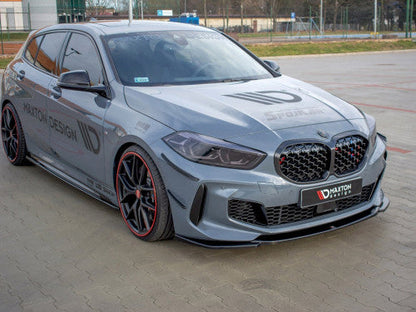 Maxton Design V.3 Gloss Black Front Splitter Front Bumper Lip Spoiler for BMW 1 Series F40 M135i & M Sport (2019+)