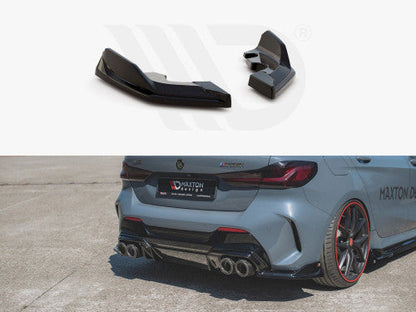 Maxton Design Gloss Black Rear Side Splitters V4 for BMW 1 Series F40 (2019+) M135i & M Sport  Rear Spats/Side Extensions Pair