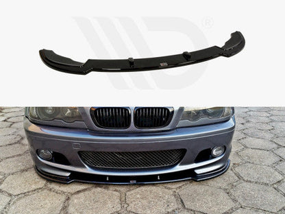 Maxton Design Gloss Black Front Splitter / Front Lip for BMW 3 Series E46 Coupe (1999-2003) M Pack / M Sport Front Bumper