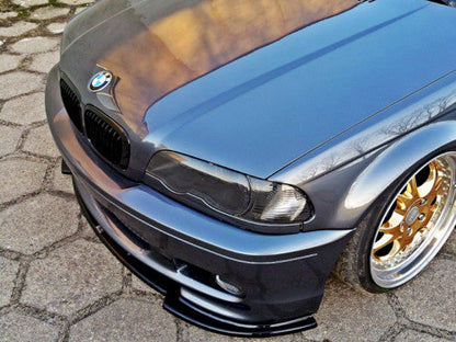 Maxton Design Gloss Black Front Splitter / Front Lip for BMW 3 Series E46 Coupe (1999-2003) M Pack / M Sport Front Bumper