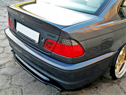 Maxton Design Gloss Piano Black Centre Rear Lower Lip/Splitter Diffuser for BMW 3 Series E46 Coupe 1999-2003 M Sport M Tech M Aerodynamics | Bumper Extension Valance Under Spoiler Skirt | ABS | No Fins/Vertical Bars