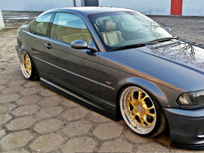 Maxton Design Piano Gloss Black Side Skirts, Sill Extensions, Rocker Panel Splitter Blades (Ground Effects) for BMW 3 Series E46 Coupe 2-Door 1999-2003 M Sport / M-Technic / M Pack / M Paket