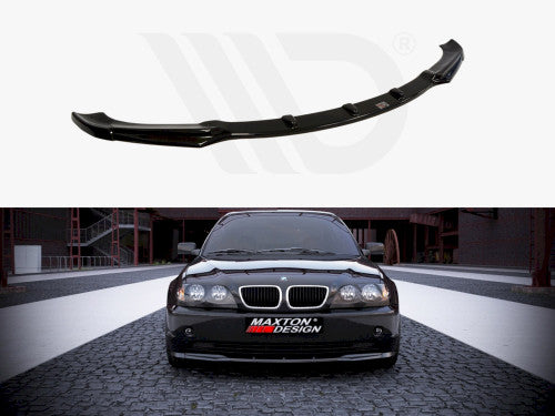 Maxton Design Gloss Black Front Lip / Splitter / Chin Spoiler for BMW 3 Series E46 Saloon Sedan LCI Facelift 2001–2007 – ABS Front Bumper Lip Air Dam Valance Extension