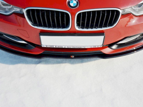 Maxton Design V1 Front Splitter Gloss Piano Black ABS for BMW 3 Series F30 Saloon/Sedan 2012-2014 (Pre-LCI) Standard/Non M Sport Bumper - Front Lower Lip, Chin Spoiler, Bumper Extension, Air Dam, Valance Upgrade