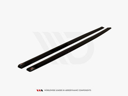 Maxton Design High Gloss Black Side Skirts, Sill Extensions & Side Splitters for BMW 3 Series F30 LCI Facelift M Sport Saloon (Sedan) 2015-2018 - Rocker Panel Side Blades / Side Lips / Lower Side Spoilers