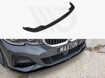 Maxton Design V.3 Gloss Black Front Splitter / Front Bumper Lip Spoiler for BMW 3 Series G20 M Sport 2019-2022