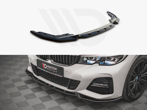 Maxton Design Gloss Black Front Splitter V4 for BMW 3 Series G20 Saloon & G21 Touring M Sport (20182022) Front Lip Spoiler