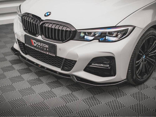 Maxton Design Gloss Black Front Splitter V4 for BMW 3 Series G20 Saloon & G21 Touring M Sport (20182022) Front Lip Spoiler