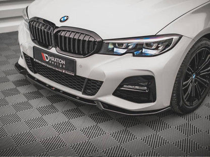 Maxton Design Gloss Black Front Splitter V4 for BMW 3 Series G20 Saloon & G21 Touring M Sport (20182022) Front Lip Spoiler