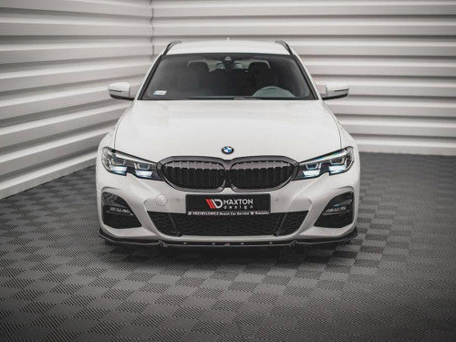Maxton Design V5 Gloss Black Front Lip Splitter Spoiler for BMW 3 Series G20/G21 M Sport (M-Sport) 2018-2022 - Front Bumper Lip/Chin Spoiler/Air Dam - Saloon & Touring - Lower Bumper Extension/Aero Trim - Body Kit