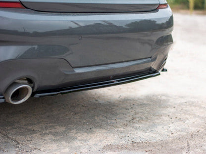 Maxton Design Rear Centre/Center Splitter, Lip Extension Gloss Piano Black (ABS) for BMW 3 Series G20 M Sport Saloon/Sedan 2019-2022 – Rear Lower Valance Trim, Diffuser Add-On, Bumper Skirt, Rear Apron Extension, Lip Spoiler