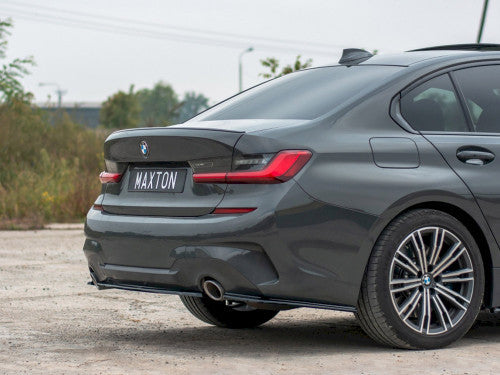 Maxton Design Rear Centre/Center Splitter, Lip Extension Gloss Piano Black (ABS) for BMW 3 Series G20 M Sport Saloon/Sedan 2019-2022 – Rear Lower Valance Trim, Diffuser Add-On, Bumper Skirt, Rear Apron Extension, Lip Spoiler