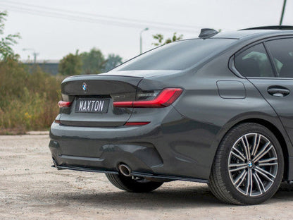 Maxton Design Rear Centre/Center Splitter, Lip Extension Gloss Piano Black (ABS) for BMW 3 Series G20 M Sport Saloon/Sedan 2019-2022 – Rear Lower Valance Trim, Diffuser Add-On, Bumper Skirt, Rear Apron Extension, Lip Spoiler