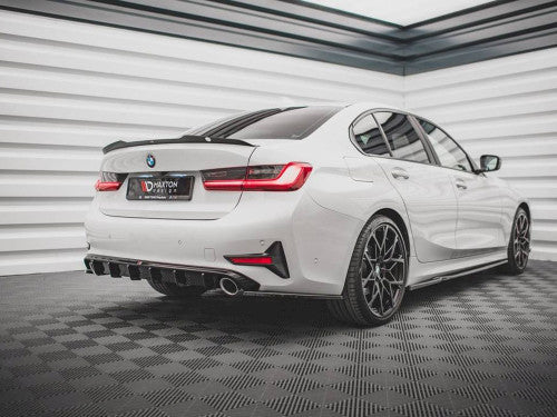 Maxton Design Gloss/Piano Black Rear Bootlid/Trunk Lip Spoiler Cap/Extension for BMW 3 Series/3er (G20) Saloon/Sedan 2018-2022 | Decklid Tail Wing | ABS Stick-On | Fits M Sport