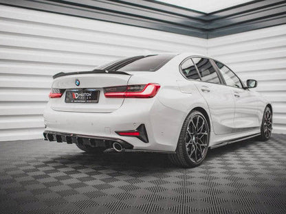 Maxton Design Gloss/Piano Black Rear Bootlid/Trunk Lip Spoiler Cap/Extension for BMW 3 Series/3er (G20) Saloon/Sedan 2018-2022 | Decklid Tail Wing | ABS Stick-On | Fits M Sport