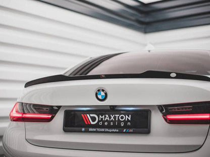Maxton Design Gloss/Piano Black Rear Bootlid/Trunk Lip Spoiler Cap/Extension for BMW 3 Series/3er (G20) Saloon/Sedan 2018-2022 | Decklid Tail Wing | ABS Stick-On | Fits M Sport