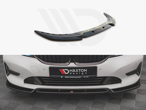 Maxton Design V1 Gloss Piano Black Front Splitter Front Lip & Chin Spoiler for BMW 3 Series G20 G21 2018-2022 Saloon/Sedan & Touring/Estate – ABS Lower Bumper Lip Valance/Front Apron Extension Front Air Dam – Fits M Sport & Standard