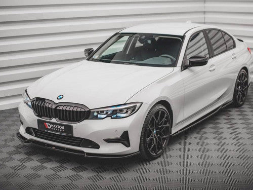Maxton Design V1 Gloss Piano Black Front Splitter Front Lip & Chin Spoiler for BMW 3 Series G20 G21 2018-2022 Saloon/Sedan & Touring/Estate – ABS Lower Bumper Lip Valance/Front Apron Extension Front Air Dam – Fits M Sport & Standard
