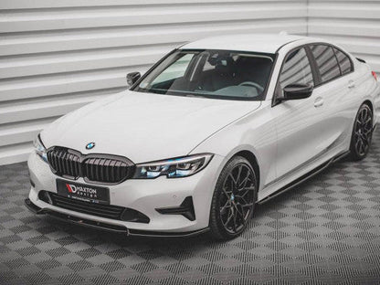 Maxton Design V1 Gloss Piano Black Front Splitter Front Lip & Chin Spoiler for BMW 3 Series G20 G21 2018-2022 Saloon/Sedan & Touring/Estate – ABS Lower Bumper Lip Valance/Front Apron Extension Front Air Dam – Fits M Sport & Standard