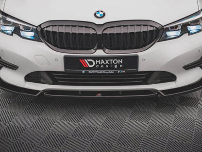 Maxton Design V1 Gloss Piano Black Front Splitter Front Lip & Chin Spoiler for BMW 3 Series G20 G21 2018-2022 Saloon/Sedan & Touring/Estate – ABS Lower Bumper Lip Valance/Front Apron Extension Front Air Dam – Fits M Sport & Standard