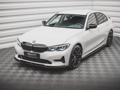 Maxton Design V.2 Gloss Black Front Splitter / Front Lip Spoiler for BMW 3 Series G20/G21 (2018-2022) Saloon & Touring
