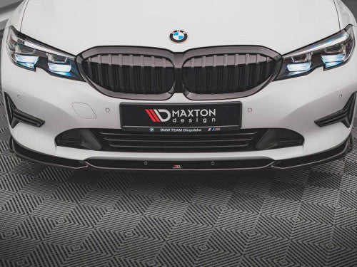 Maxton Design V.2 Gloss Black Front Splitter / Front Lip Spoiler for BMW 3 Series G20/G21 (2018-2022) Saloon & Touring