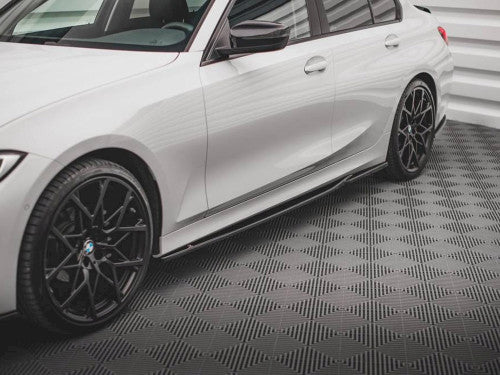 Maxton Design Gloss Black Side Skirt Diffusers/Splitters for BMW 3 Series G20/G21 (2018-2022) Saloon & Touring - M Sport Compatible - Pair with Fitting Kit