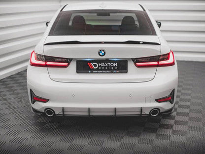 Maxton Design Street Pro Rear Bumper Diffuser & Lower Valance for BMW 3 Series G20 Saloon/Sedan (2018+) – Rear Splitter Insert, Rear Apron Lip, Lower Insert/Undertray – Matte Black or Matte Black Red Core