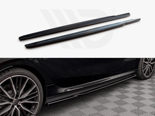 Maxton Design V1 High Gloss Piano Black Side Skirts Splitters Sill Extensions for BMW 2 Series Gran Coupe F44 (2019+) M Sport M Pack M235i Rocker Panel Side Blades Diffusers