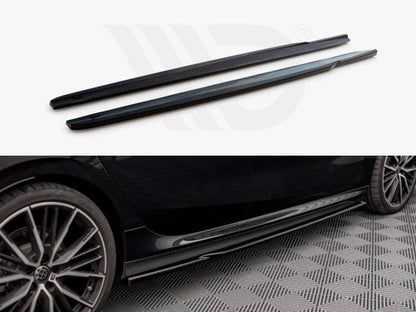 Maxton Design V1 High Gloss Piano Black Side Skirts Splitters Sill Extensions for BMW 2 Series Gran Coupe F44 (2019+) M Sport M Pack M235i Rocker Panel Side Blades Diffusers