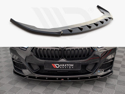 Maxton Design Gloss Black Front Splitter V2 (V.2) for BMW 2 Series Gran Coupe F44 (2019+) M Sport/M Pack & M235i Front Bumper Lip Spoiler