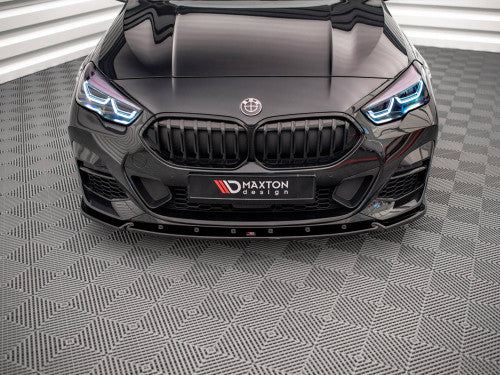 Maxton Design Gloss Black Front Splitter V2 (V.2) for BMW 2 Series Gran Coupe F44 (2019+) M Sport/M Pack & M235i Front Bumper Lip Spoiler