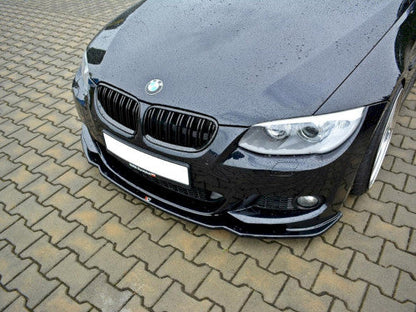 Maxton Design V2 Gloss Black Front Splitter / Front Lip Spoiler / Chin Spoiler for BMW 3 Series E92 Coupe M Sport LCI (Facelift) 2010–2013 – Front Bumper Extension Valance Skirt Diffuser Style ABS M Tech M Pack
