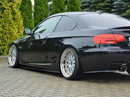 Maxton Design Gloss Piano Black ABS Side Skirt Extensions Splitters Rocker Panel Diffusers Side Blades (Side Skirt Lip/Overlay) for BMW 3 Series E92 Coupe LCI Facelift M Sport 2010-2013