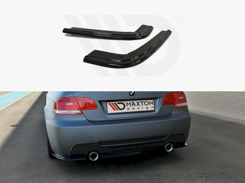 Maxton Design Rear Side Splitters / Corner Spats / Bumper Extensions – Gloss Black ABS for BMW 3 Series E92 Coupe M Sport (Pre-LCI) 2006-2009 – Rear Skirt Winglets Diffuser End Caps Pair