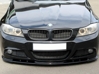 Maxton Design V1 Gloss Black Front Splitter for BMW 3 Series E91 Touring M Sport LCI 2008-2011 – Front Lip, Chin Spoiler, Front Bumper Lip, Front Spoiler, Front Apron Extension – Estate/Wagon Facelift