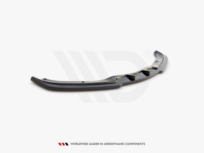 Maxton Design V2 Gloss Black Front Splitter / Lip / Chin Spoiler for BMW 3 Series E90 E91 LCI Facelift 2008-2011 - Saloon Sedan & Touring Estate - ABS Front Bumper Lower Valance Aero Blade Apron - Front Skirt Extension Body Kit Lip