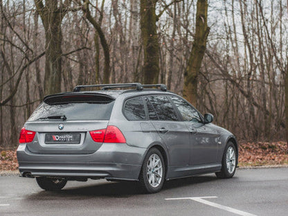 Maxton Design Gloss/Piano Black Side Skirt Extensions - BMW 3 Series E91 Touring/Estate (Wagon) LCI Facelift 2008-2011 | Sill Blades Rocker Panel Extensions Side Splitters Side Skirts Diffusers | ABS Pair with Fitting Kit